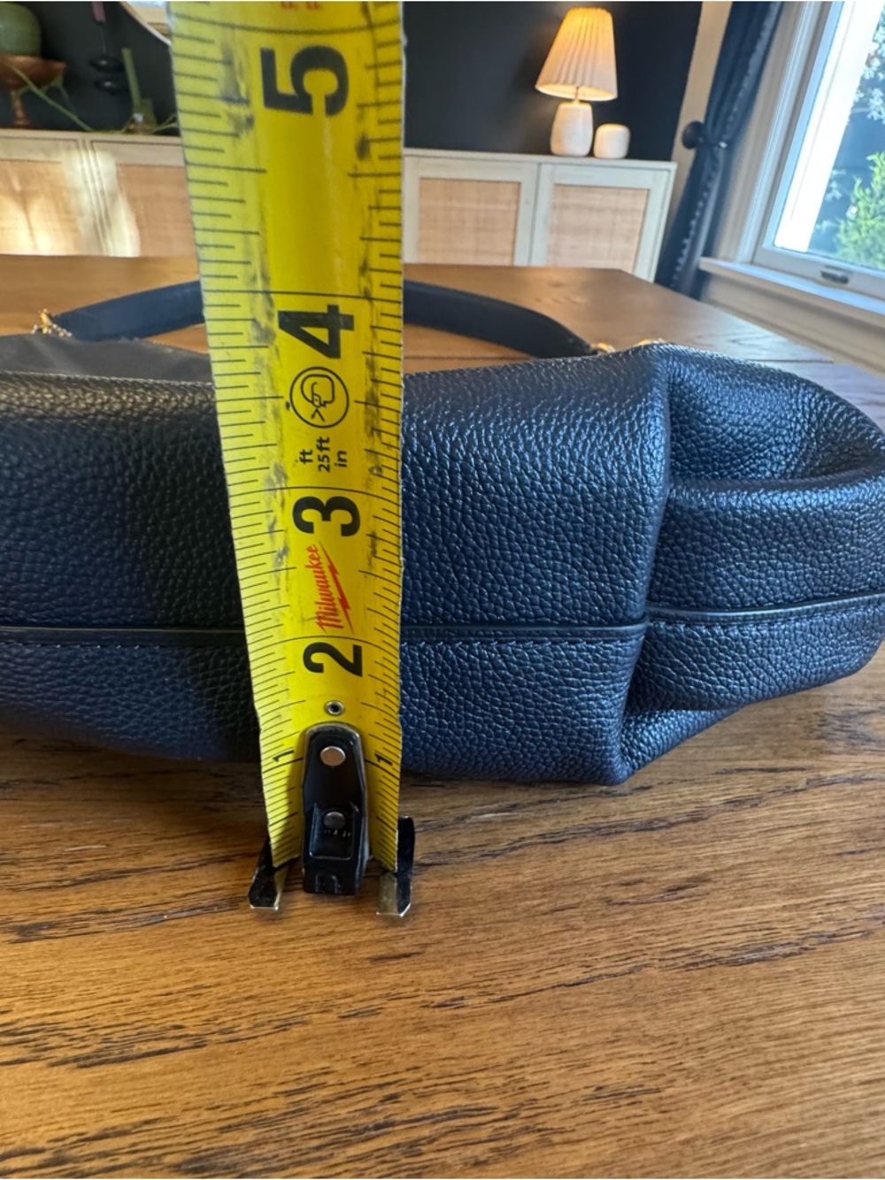 Coach Skylar Hobo Handbag Shoulder Bag Navy Blue Gold Hardware Pebble classy - Picture 11 of 16